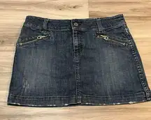 Juicy Couture 29 Denim Zipper Mini Skirt