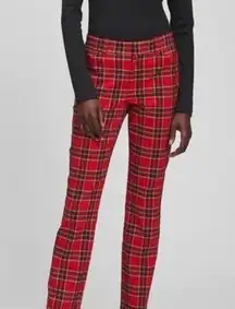 NWOT  SIGNAPURE SKINNY ANKLE RED PLAID PANT
