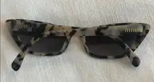 Miu Miu Brown Cat-Eye Sunglasses with Tortoiseshell Pattern