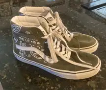 Green Paisley Hightop Vans Sneakers 