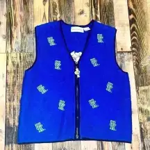 Vintage BellePointe Wool zip up Vest Kentucky size Medium