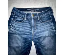 American Eagle Super Stretch Dark Wash Denim Jeans Womens Size 6 X-Long