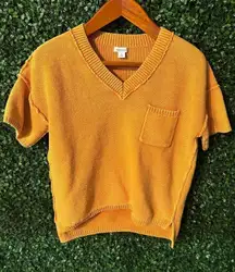 Sundance Yellow Orange Short Sleeve Sweater Top Size Medium