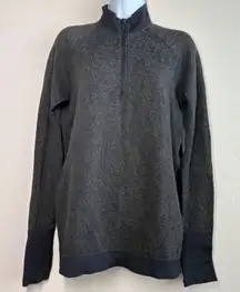 Lululemon Green Black‎ Rest Less Half Zip Pullover Mock Shirt Top Sz Med 6/8