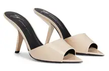 Giuseppe Zanotti Mystero Patent Leather Pointed Open Toe Slide Mule Heels 36