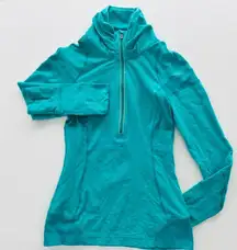 Lululemon 1/2 Zip Pullover Surge Teal Long Sleeve Size 4 Reflect Rulu Soft Layer