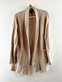Rachel Zoe Long Sleeve Open Cardigan Duster Sweater Tan Beige Medium