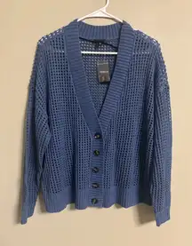 Torrid Cardigan Sweater Size 0/ Large Open Knit Button Front New Oversized