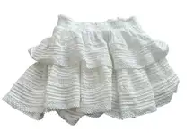 Aerie White Lace Tiered Ruffle Mini Skirt S M