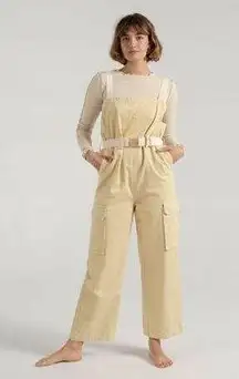 Rachel Comey Sz 2 S Venerate Jumpsuit Cargo Overalls in Butter Yellow