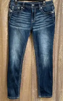 Miss Me Rhinestone Western Curvy Skinny Jeans, Size 12/30