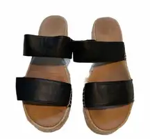 Aldo Espadrille Platform Slide Sandals Black