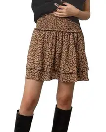 Rails  Addison Batik Cheetah Print Tier Drop Waist Mini Skirt LARGE