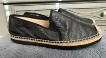 Women’s  Black Leather Espadrilles Michael Kors