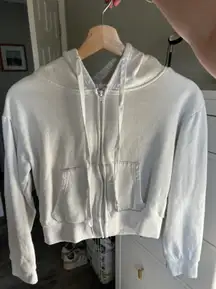 White Cropped Hoodie