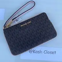 Michael Kors Brown Power Blush Multi Wristlet