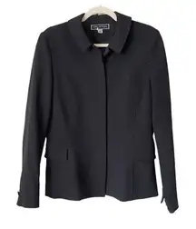 T8 HALSTON Black Blazer Jacket Career Business Office‎ Work Elegant Size 6