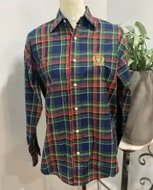 Ralph Lauren Vintage  Shirt Madras Plaid with Crest