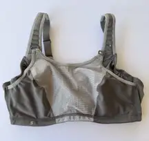 Glamorise Custom Control Sports Bra GREY Color 40C New Wire Free Double Layer