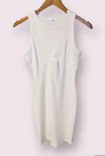 Popular 21 Razorback Ribbed Bodycon Dress in White - size large