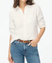 NWT J Crew Factory Gauze Button-Up
White Gauze Shirt 100% Cotton Sz L