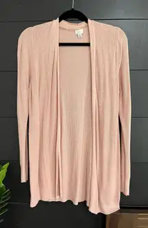 Long Soft Pink Sweater Cardigan Cover Up Women’s Sz L GUC