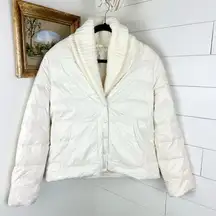 American Eagle Duck Down Waterfowl Feathers Puffer Coat Cream Womens Size Large