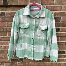 Hopes Teal Mint Plaid Shacket