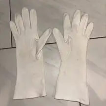 Vintage Double Woven Cotton Elegant White Gloves Made In Japan