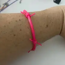 Neon pink barbed wire gummy bracelet