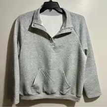 Gray Patterned Pullover Sweatshirt Polo (966)