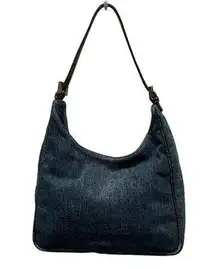 Fendi Denim Shoulder Bag with Piping Corner Wear GUC