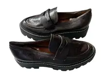 Franco Sarto Size US 5.5 Burgundy Balin Lug Sole Loafers