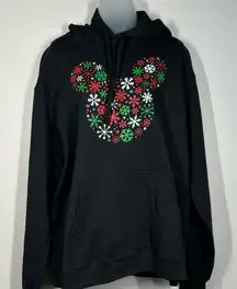 Port Authority Christmas Holiday Mouse Snowflake Hoodie Size XLarge