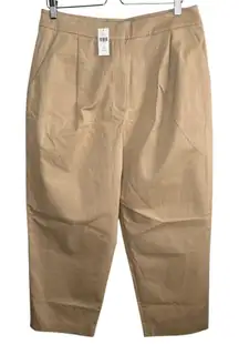 Exquise Anthropologie Womens Cedar Tan Chino Barrel Leg Cropped Pants Large P