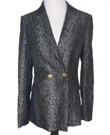 Ted Baker London Black Snake Print Blazer Size 2 / US 6