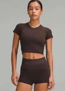 NWT Lululemon Swiftly Tech Cropped Short-Sleeve Shirt 2.0 espresso size 6