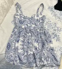 Zara women’s blue and white mini dress NWT