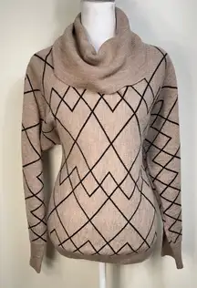 Design History anthropologie casual Brown and Black swater cowl neck size M