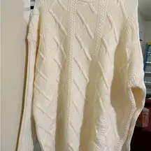 Elegant Cream Cable Knit Sweater