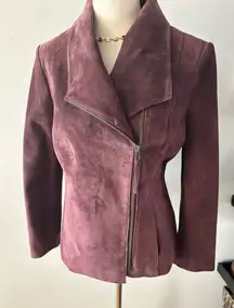 Preston and York Purple leather jacket size small real suede