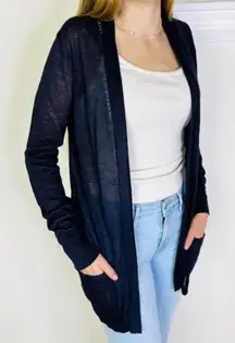 Loft Women's Navy Light‎ Weight Button Down Long Sleeve Cardigan Sweater, Sz S #