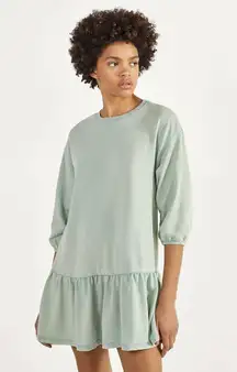 Green soft oversized Bershka T-shirt Dress New