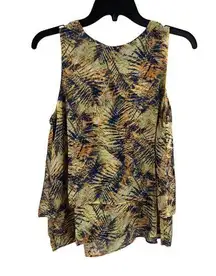 Lumiere Sleeveless Layered Pattern Top Small New