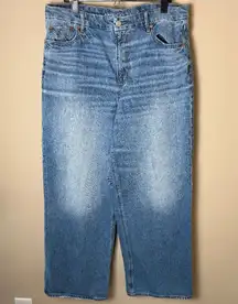 American Eagle Curvy Super High Rise Baggy Straight Jeans Womens 16 Reg Strigid
