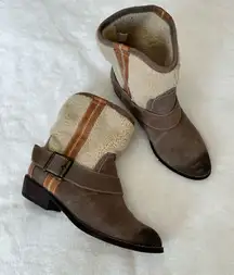 Kelsi Dagger Leather Sherpa Booties Size 8