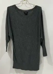 Trouve Off the Shoulder Sweater Tunic Heathered Gray Size XS Loose Fit