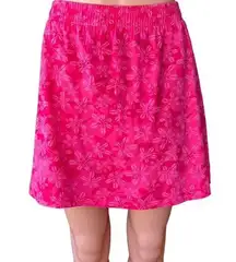 NEW YORK LAUNDRY Bright Pink Floral Mini Skort Short Summer Skirt ~ Womens LARGE