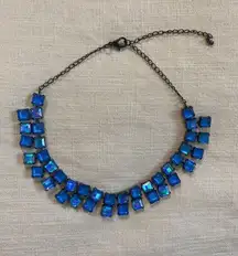 Whimsygoth Blue Black Rhinestone Choker Necklace