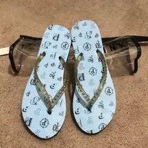 Vintage Pink Victoria’s Secret Flip Flops Blue